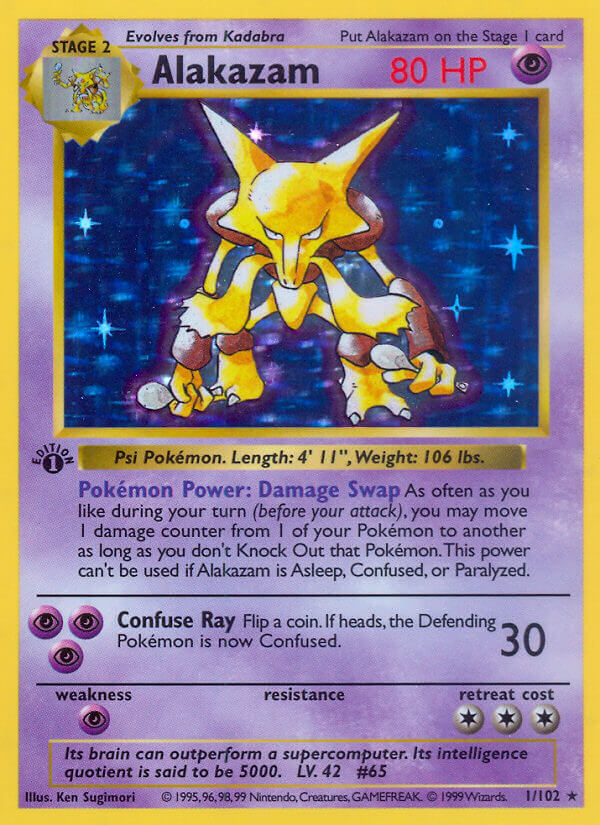 Alakazam Base Set first edition holo card