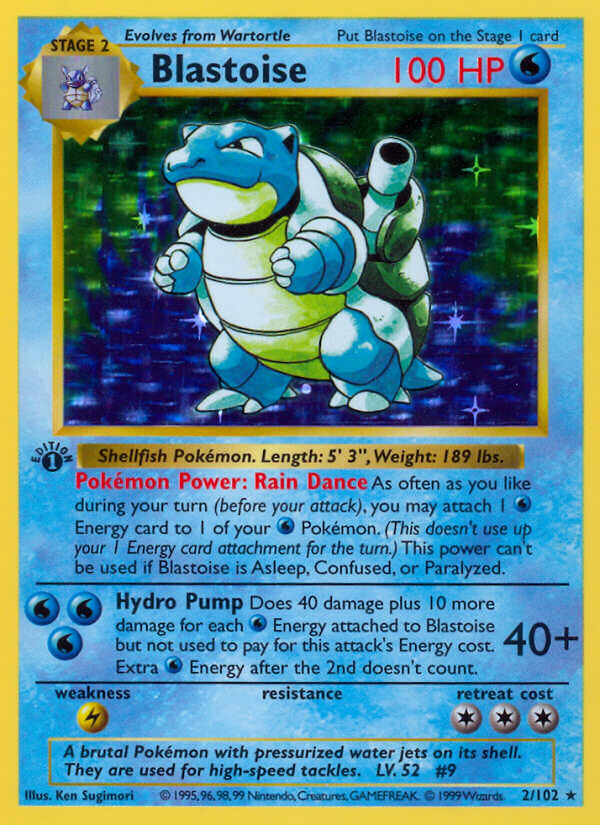 Blastoise Base Set first edition holo card