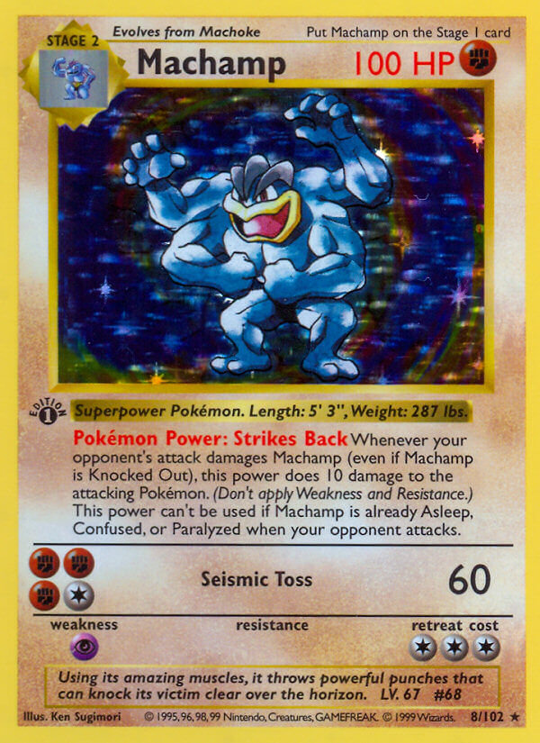 Machamp Base Set first edition holo card